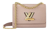 LOUIS VUITTON Twist Grained Calfskin Shoulder Bag Crossbody Bag Medium Size Women's Elephant Gray