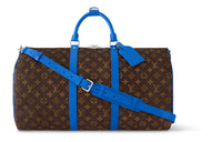 LOUIS VUITTON Keepall Travel Bags Blue & Brown