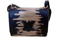 LOUIS VUITTON Twist Grained Leather Shoulder Bag Crossbody Bag Women's Marine Blue