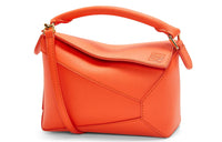 LOEWE Puzzle Cow Leather Shoulder Bag, Crossbody Bag, Handbag Mini Women's Vibrant Orange