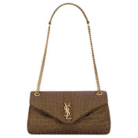 SAINT LAURENT Calypso Acetate Envelope Bag, Crossbody Bag, Shoulder Bag Trumpets Women's Brown Green