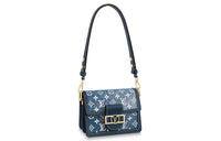 LOUIS VUITTON Dauphine Denim Daphne Handbag Shoulder Bag Women's Blue