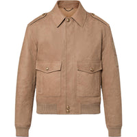 LOUIS VUITTON Epi Embossed Leather Flight Jacket