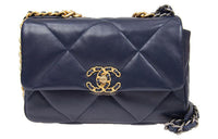 CHANEL 19Bag Lambskin Flap Bag, Shoulder Bag, Crossbody Bag Women's Navy Blue