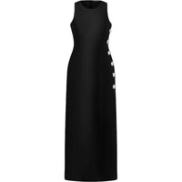 LOUIS VUITTON Jewel Button Mikado Fitted Dress