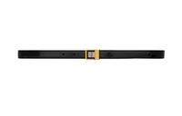 SAINT LAURENT Letter Logo Leather Belts Women's Black Width: 2CM