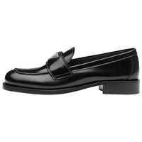 PRADA Logo-plaque Leather Loafers