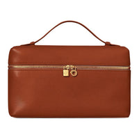 Loro Piana ExtraPocket Leather Small Square Makeup Bag Handbags Shoulder Bags Regular Women's Brown