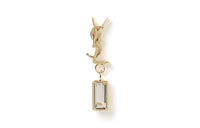 SAINT LAURENT Engraved logo Crystal embellished Earring