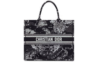 DIOR BookTote Embroidery Tote Bag, Shopping Bag, Shoulder Bag, Handbag Tubas Women's Black