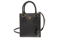 PRADA Leather Shoulder Bag Crossbody Bag Handbag Regular Women's Black