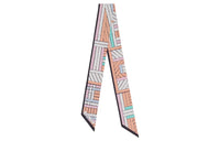 HERMES Silk Scarves Women's White/Umber