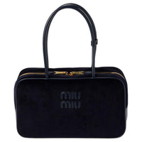 MIU MIU Fabric Handbag Women's Marine Blue