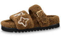 LOUIS VUITTON Paseo Comfort Odor Resistant Slide Slippers Women's Brown