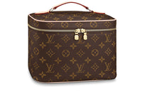 LOUIS VUITTON Canvas With Leather Makeup Bags Handbags Small Size Women's Brown