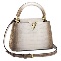 LOUIS VUITTON Capucines Sahara Gilded Crocodile Leather Shoulder Bag, Handbag Mini Women's Gold