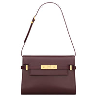 SAINT LAURENT MANHATTAN Calfskin Handbag, Shoulder Bag Trumpets Women's Red Brown