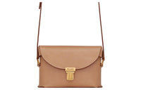 SAINT LAURENT Smooth Cow Leather Box Bag Shoulder Bag Crossbody Bag Small Size Men's Brown