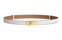 HERMES Kelly Leather Belts Women's White