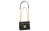 LOUIS VUITTON Twist Short Snouted Crocodile Leather Chain Bag, Crossbody Bag, Shoulder Bag Women's Black