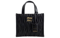 MIU MIU Lambskin Shoulder Bag, Crossbody Bag, Handbag Trumpets Women's Black