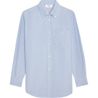 CELINE Tomboy Logo Embroidered Striped Shirt