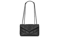SAINT LAURENT PUFFER Sheepskin Portable Crossbody Bag, Shoulder Bag Women's Black