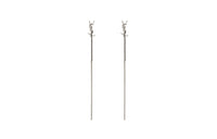 SAINT LAURENT Brass Earrings Women's Silver