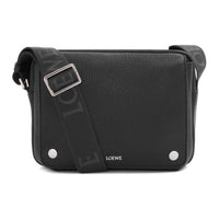 LOEWE Grain Calfskin Messenger Bag, Crossbody Bag, Shoulder Bag Mini Men's Black