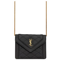SAINT LAURENT Lambskin Chain Bag, Crossbody Bag, Shoulder Bag Women's Black
