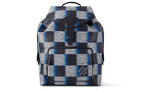 LOUIS VUITTON Montsouris Cow Leather Trim Backpack Regular Men's Blue Moon