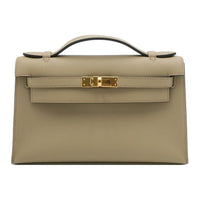 HERMES Mini Kelly Swift Leather Kelly Bag Handbags Women's 8Q Marfa Beige