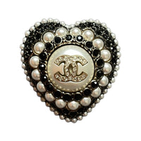 CHANEL 2000s Cc Pearl-embellished Brooch