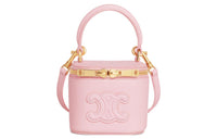 CELINE Smooth Cow Leather Makeup Case Shoulder Bag Crossbody Bag Handbag Mini Women's Pink