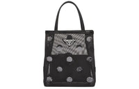 PRADA Leather Tote Bag Shopping Bag Combo One Shoulder Handbag Small Size Women's Black