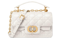 DIOR Cow Leather Shoulder Bag Crossbody Bag Handbag Small Size Women's Milk White