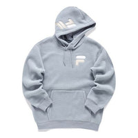 FILA FUSION Logo Printed Fleece Hoodie 'Grey White' T11U146201F-GY