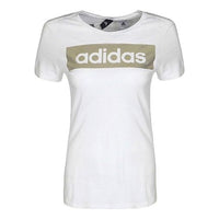 (WMNS) adidas Essentials Logo T-Shirt Asia Sizing 'White Gold' CD1981