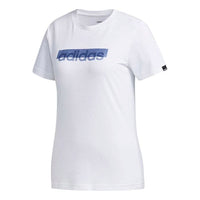 (WMNS) adidas Boxed Logo Graphic T-Shirt Asia Sizing 'White Teal' FM6147