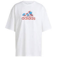 (WMNS) adidas Flower Pack Badge Of Sport T-Shirt 'White Blue Red' IT1421