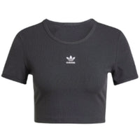 (WMNS) adidas Essentials Ribbed T-Shirt 'Black; Asia Sizing IY9666