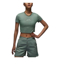 (WMNS) Air Jordan Graphic Slim Fit Crop T-shirt Asia Sizing 'Light Green' FN5721-304