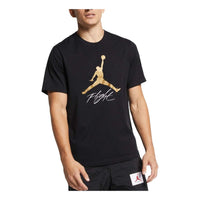 Air Jordan Jumpman Flight Graphic T-Shirt Asia Sizing 'Black Gold' AO0665-011