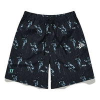 FILA FUSION Full Print Baseball Woven Sports 5-Inch Shorts 'Black Teal' T11M132601F-BK