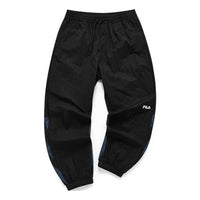 FILA FUSION Knitted Printed Striped Loose Fit Pants 'Black' T11M132802A-BK