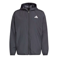 adidas Essentials Big Logo Mesh Windbreaker Jacket 'Black White' JF3687