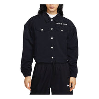 (WMNS) Nike Air Modest Cropped Woven Jacket Asia Sizing 'Black White' FB8078-010