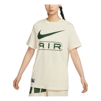 (WMNS) Nike Air Logo T-shirt Asia Sizing 'Pale Ivory Green' FV8003-110