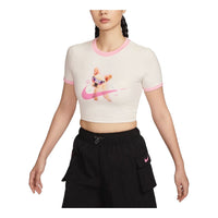 (WMNS) Nike Sportswear Slim Cropped T-Shirt Asia Sizing 'Sail' HM4621-133