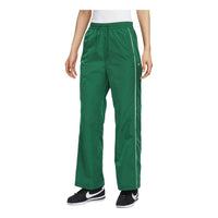 (WMNS) Nike Windrunner High-Waisted Woven Open-Hem Pants Asia Sizing 'Gorge Green' FV7656-300
